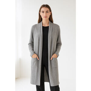 MAX SPORT Womens Cardigan Coat Medium Heather Gray Pocket Capsule Luxury Classic